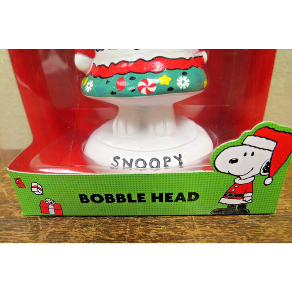 Peanuts Snoopy Bobble Head Ugly Sweater Christmas NEW NIB Bobblehead - Picture 2 of 5
